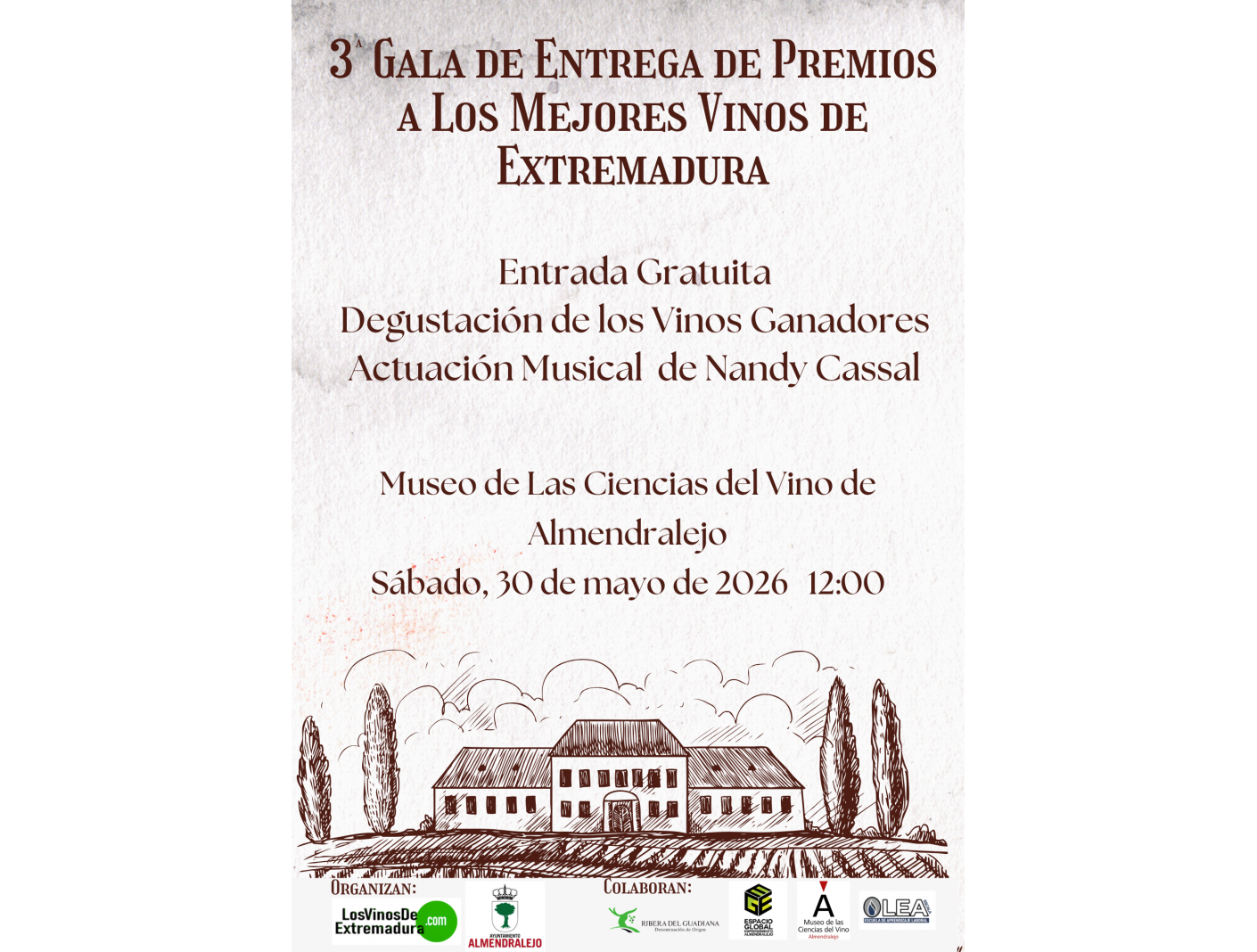 3ª Gala de Entrega de Premios a Los Mejores Vinos de Extremadura
